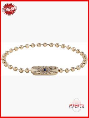 Adjustable Gold Barrel Closure Evil Eye Bracelet